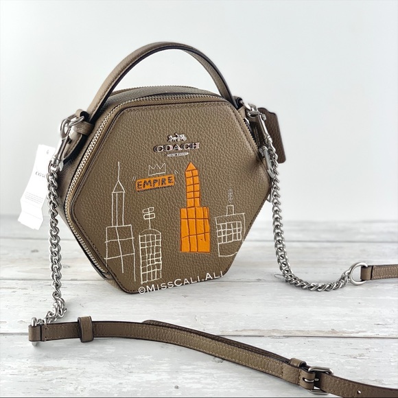 NWT COACH X Jean Michel Basquiat Hexagonal Crossbody Bag - Picture 4 of 16